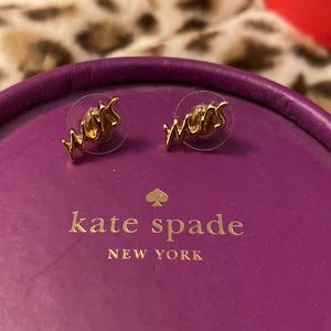 Kate Spade MRS Earrings, New in Box, gold tone